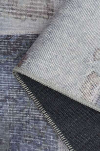 Patchwork Desenli Dokuma Taban Dekoratif Gri Halı HS 83 (4)