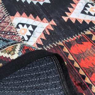 Patchwork Desenli Etnik Yumuşak Dokulu Yıkanabilir Halı Çok Renkli (5)