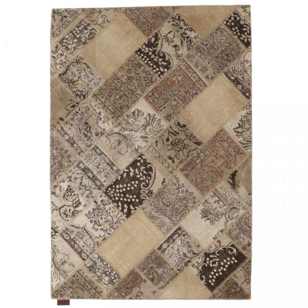 Patchwork El Halısı Cross Bej