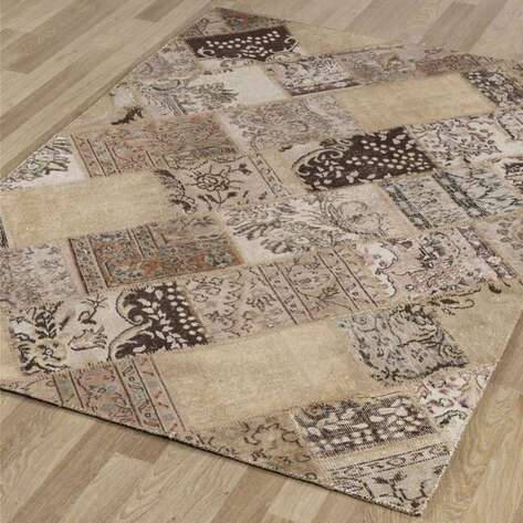 Patchwork El Halısı Cross Bej - 3