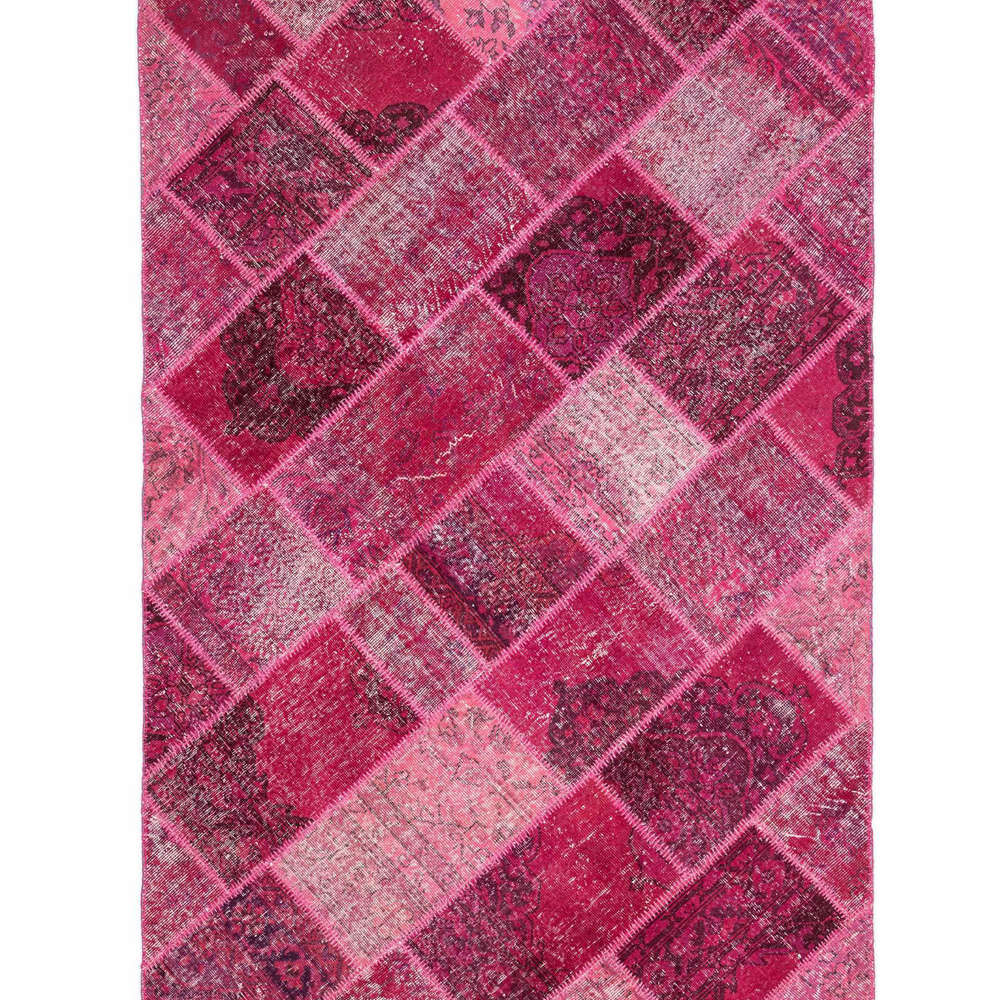 Patchwork El Halısı Cross Pembe