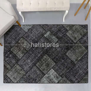 Patchwork El Halısı Cross Siyah (2)