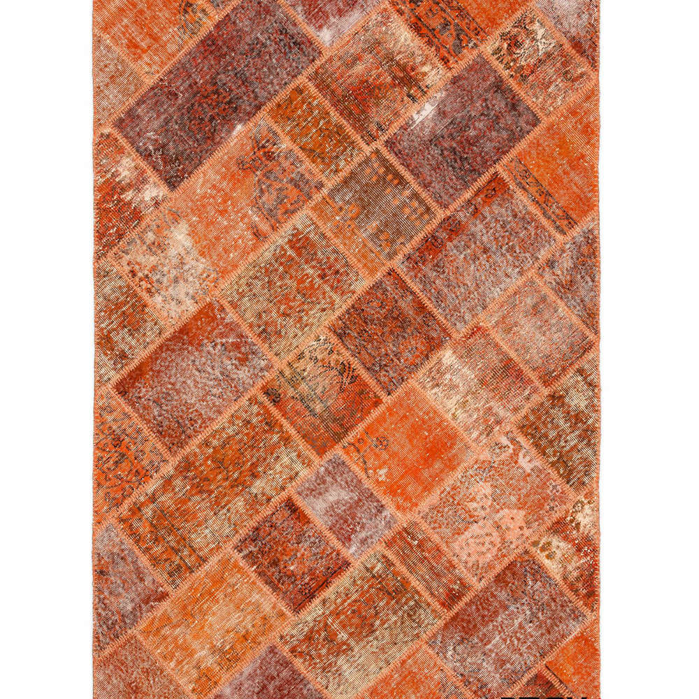 Patchwork El Halısı Cross Turuncu