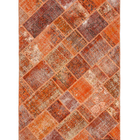 Patchwork El Halısı Cross Turuncu - 1