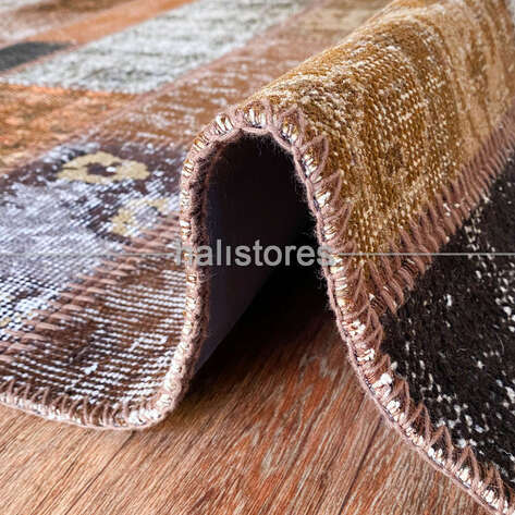 Patchwork El Halısı Kahve - 2