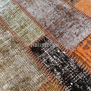 Patchwork El Halısı Kahve (3)