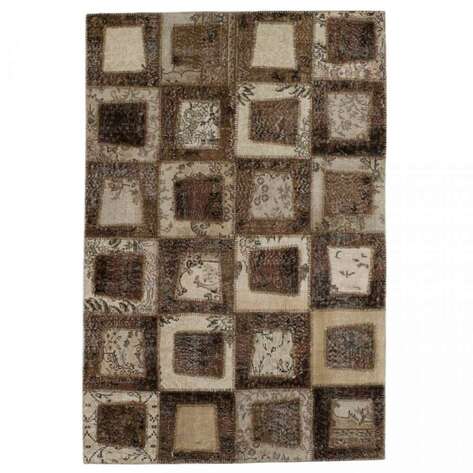 Patchwork El Halısı Kübik Bej-Kahve - 3