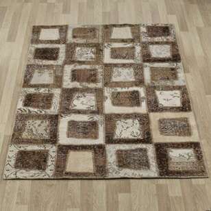 Patchwork El Halısı Kübik Bej-Kahve (1)