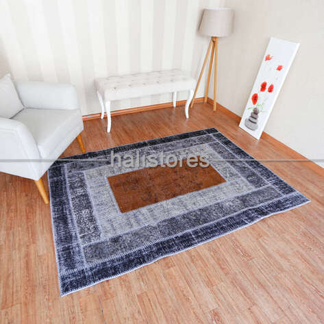 Patchwork El Halısı Nest Gri Kahve - 1