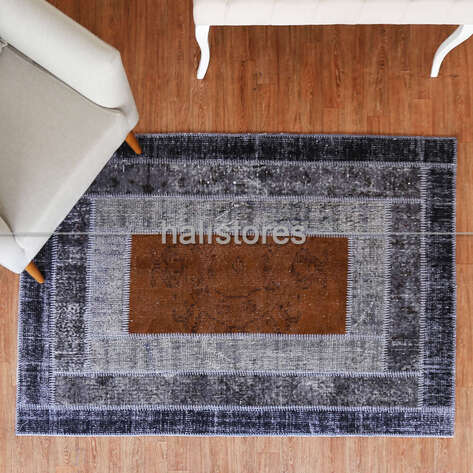 Patchwork El Halısı Nest Gri Kahve - 2