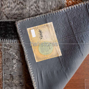 Patchwork El Halısı Stripe Gri Kahve (6)