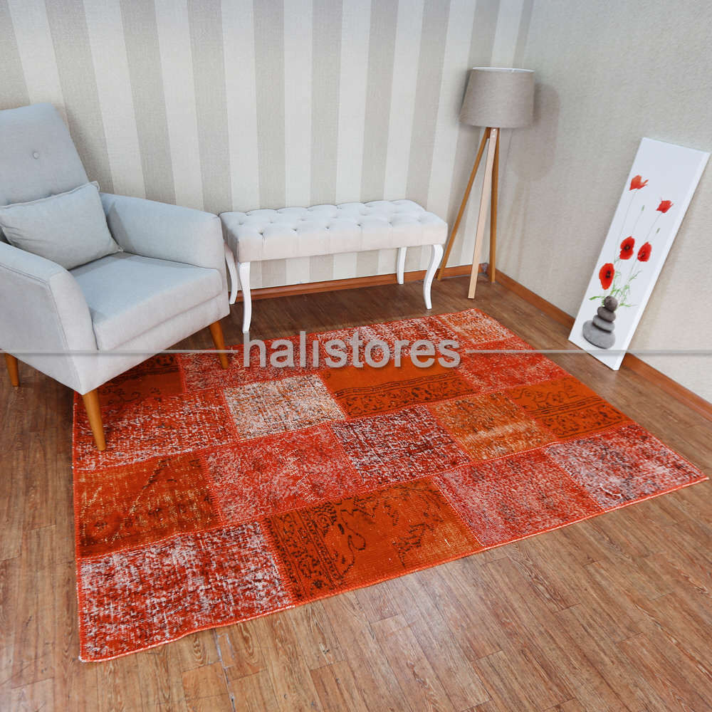 Patchwork El Halısı Turuncu