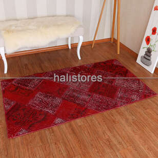 Patchwork Halı Cross Kırmızı (2)