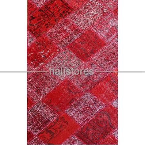 Patchwork Halı Cross Kırmızı - 1