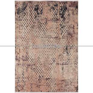 Petek Desenli Bej-Siyah Halı Zen (1)