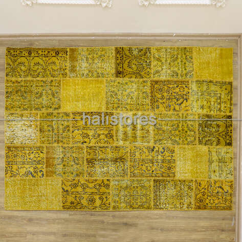 Sarı Patchwork El Halısı - 2