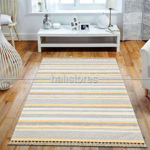 Halıstores - Sarı Yıkanabilir Kilim Halı Aztec 01
