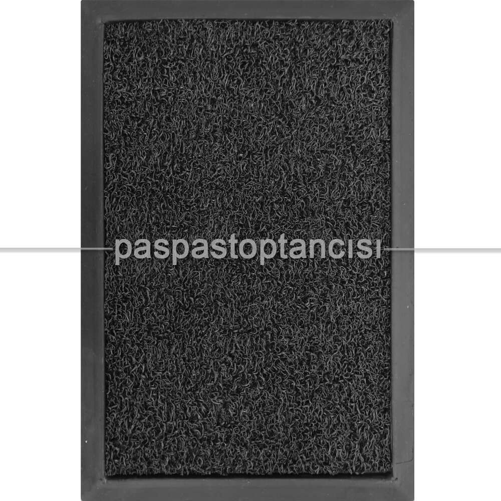 Siyah Kıvırcık Paspaslı Kauçuk Hijyen Paspas