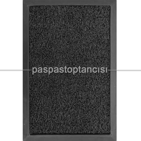 Siyah Kıvırcık Paspaslı Kauçuk Hijyen Paspas - 1