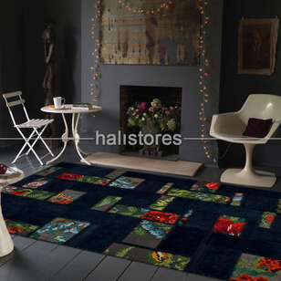 Siyah Patchwork Anadolu Kırkyama Kilim (1)