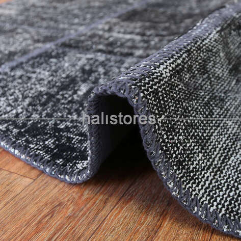 Siyah Yuvarlak Patchwork Halı - 3