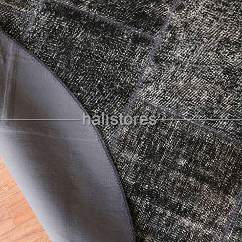 Siyah Yuvarlak Patchwork Halı - 5