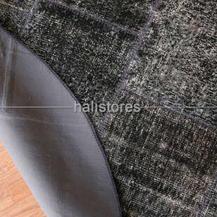 Siyah Yuvarlak Patchwork Halı (5)