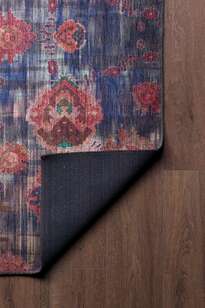Etnik Desenli Dokuma Taban Dekoratif Lacivert Halı HS 111 (5)