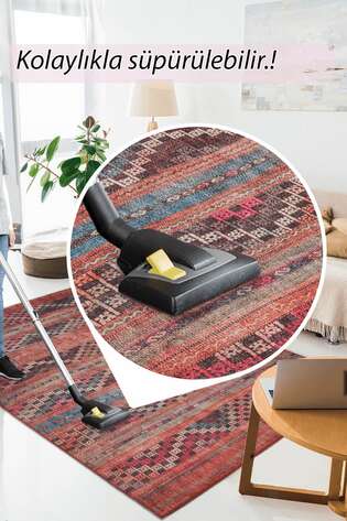 Etnik Desenli Dokuma Taban Dekoratif Renkli Halı HS 226 - 6
