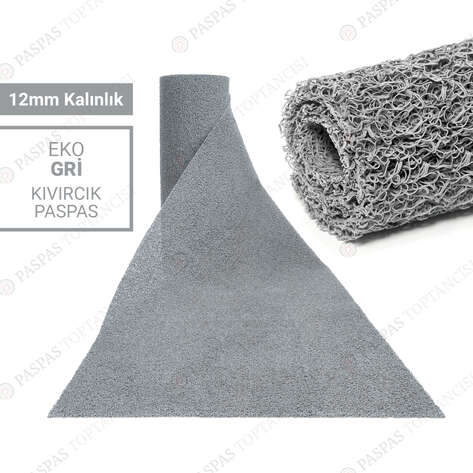 Toptan Kıvırcık Paspas 12 mm Gri - 1