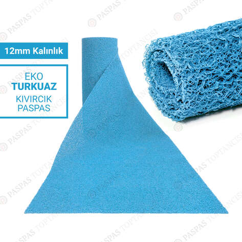 Toptan Kıvırcık Paspas 12 mm Turkuaz - 1