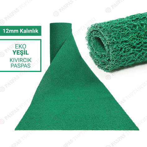 Toptan Kıvırcık Paspas 12 mm Yeşil - 1