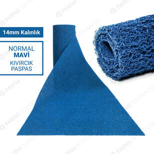 Toptan Kıvırcık Paspas Normal 14 mm Mavi