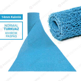 Toptan Kıvırcık Paspas Normal 14 mm Turkuaz