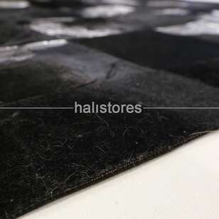 Varak Detaylı Siyah Deri Patchwork Halı - 5