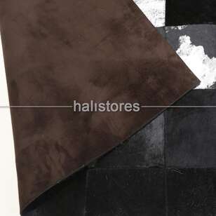 Varak Detaylı Siyah Deri Patchwork Halı - 6