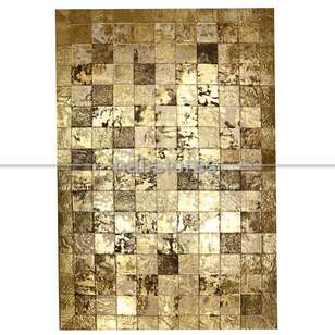 Varaklı Gold Deri Patchwork Halı (2)