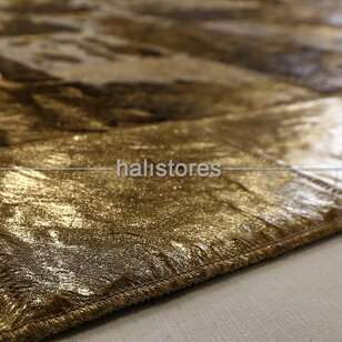 Varaklı Gold Deri Patchwork Halı (5)