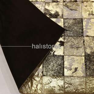 Varaklı Gold Deri Patchwork Halı (6)