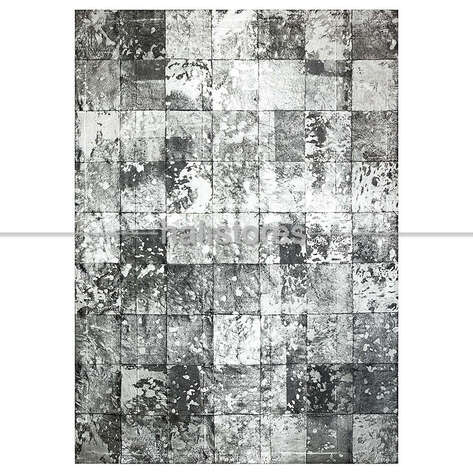 Varaklı Gri Deri Patchwork Halı - 2