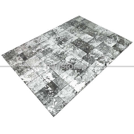 Varaklı Gri Deri Patchwork Halı - 3