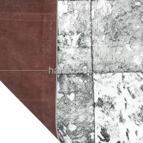 Varaklı Gri Deri Patchwork Halı - 5
