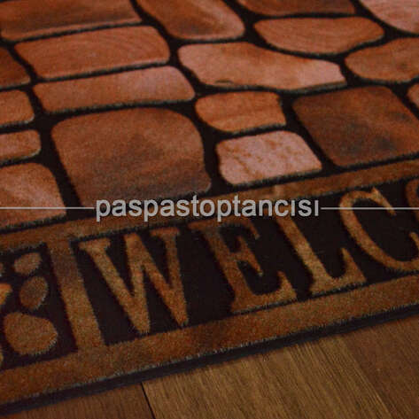 Welcome Yazılı Kapı Paspası Antik 15 - 4