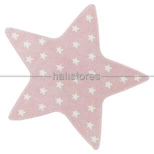 Halıstores - Yıldız Desenli Pembe Bebek ve Çocuk Halısı