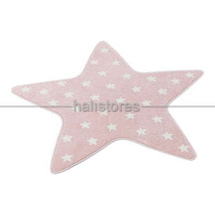 Halıstores - Yıldız Desenli Pembe Bebek ve Çocuk Halısı (1)