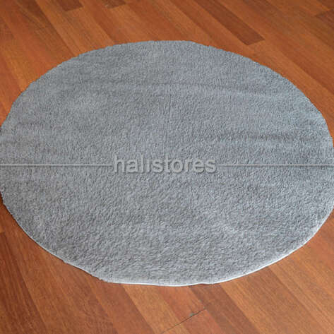 Yumuşak Tüylü Yuvarlak Bebek Halısı Baby Soft Gri - 3