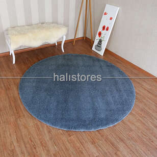 Halıstores - Yumuşak Tüylü Yuvarlak Halı Comfort 1006 Mavi (1)