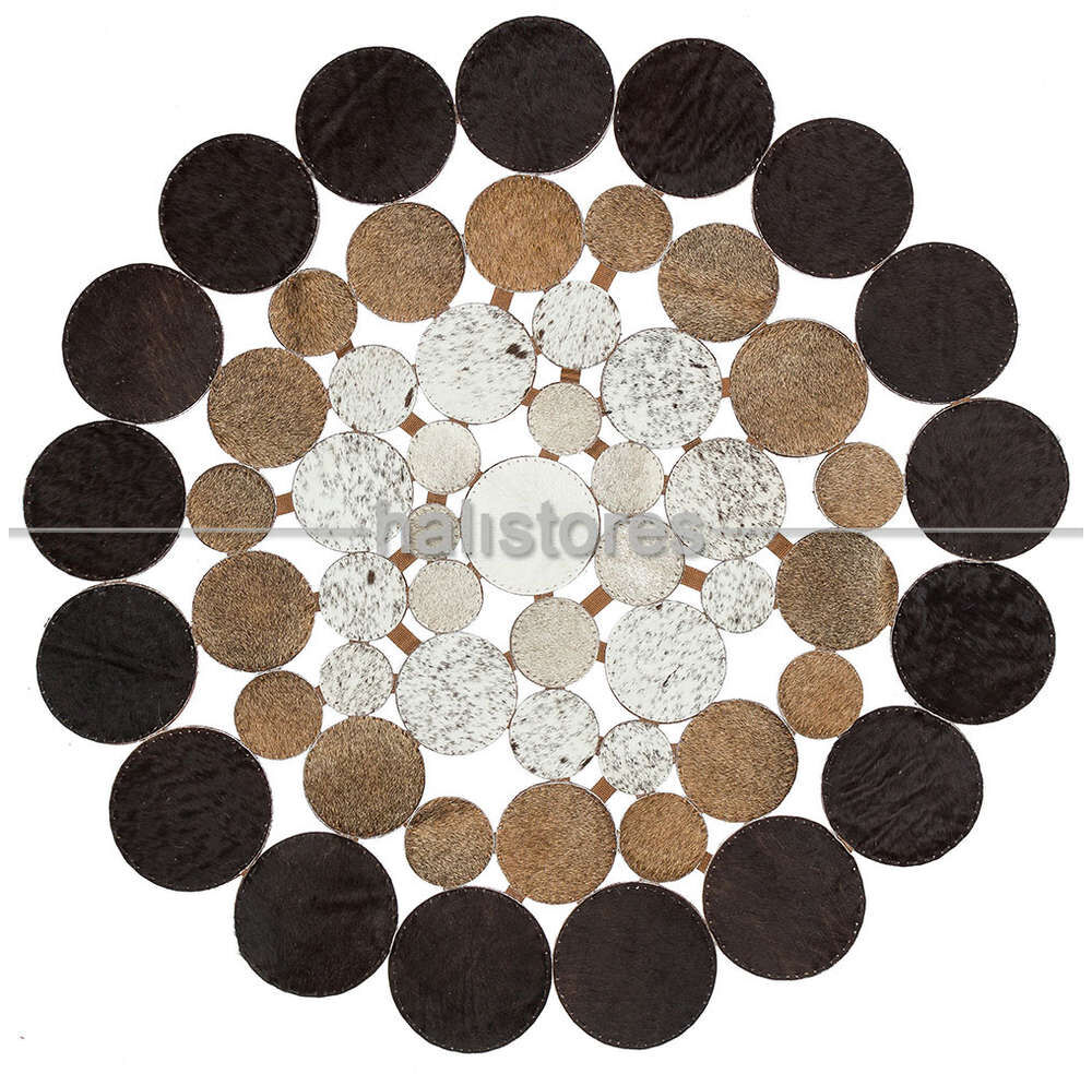 Yuvarlak Deri Patchwork Halı