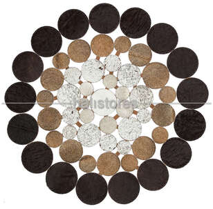 Yuvarlak Deri Patchwork Halı (1)