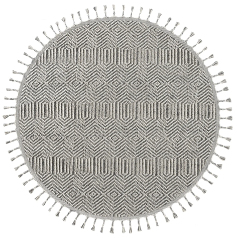 Yuvarlak Etnik Desenli Gri Halı Soho SH 01 - 1